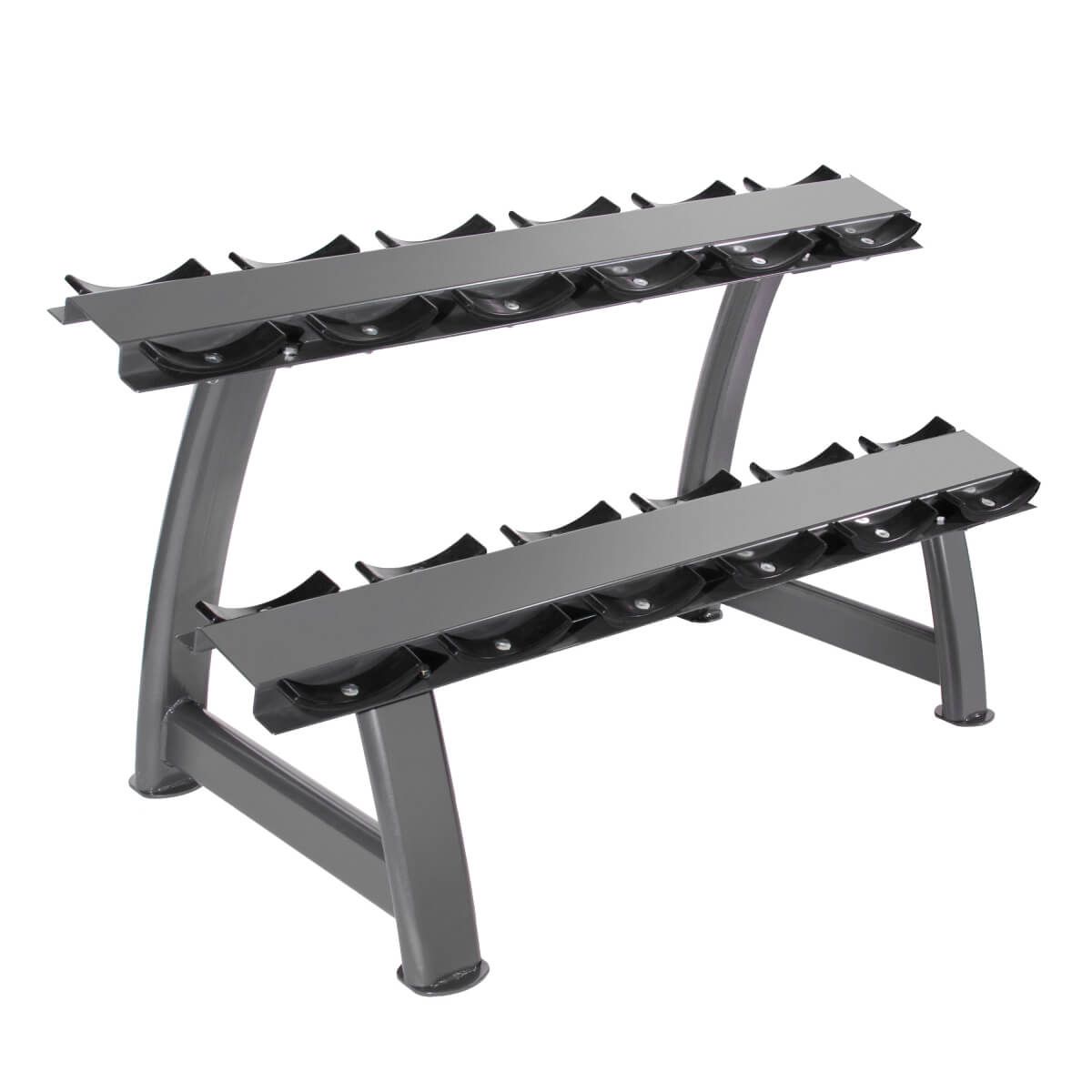 Rack d'Haltères avec Supports - 2 Étagères (6 Paires)