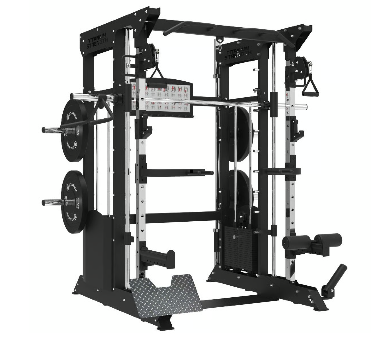 MULTIPOWER - MACHINE SMITH AVEC DOUBLE POULIE + PILE DE POIDS DE 200 KG INCLUS B200 V3 BLACK SERIES