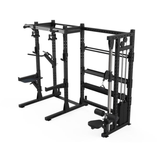 Half Rack avec Poulie Ajustable (100 kg) et Étagères de Rangement E70