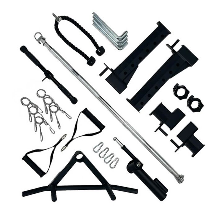 G4 All-In-One Trainer: Rack, Smith Machine et Double Poulie + 154 kg de Poids Inclus