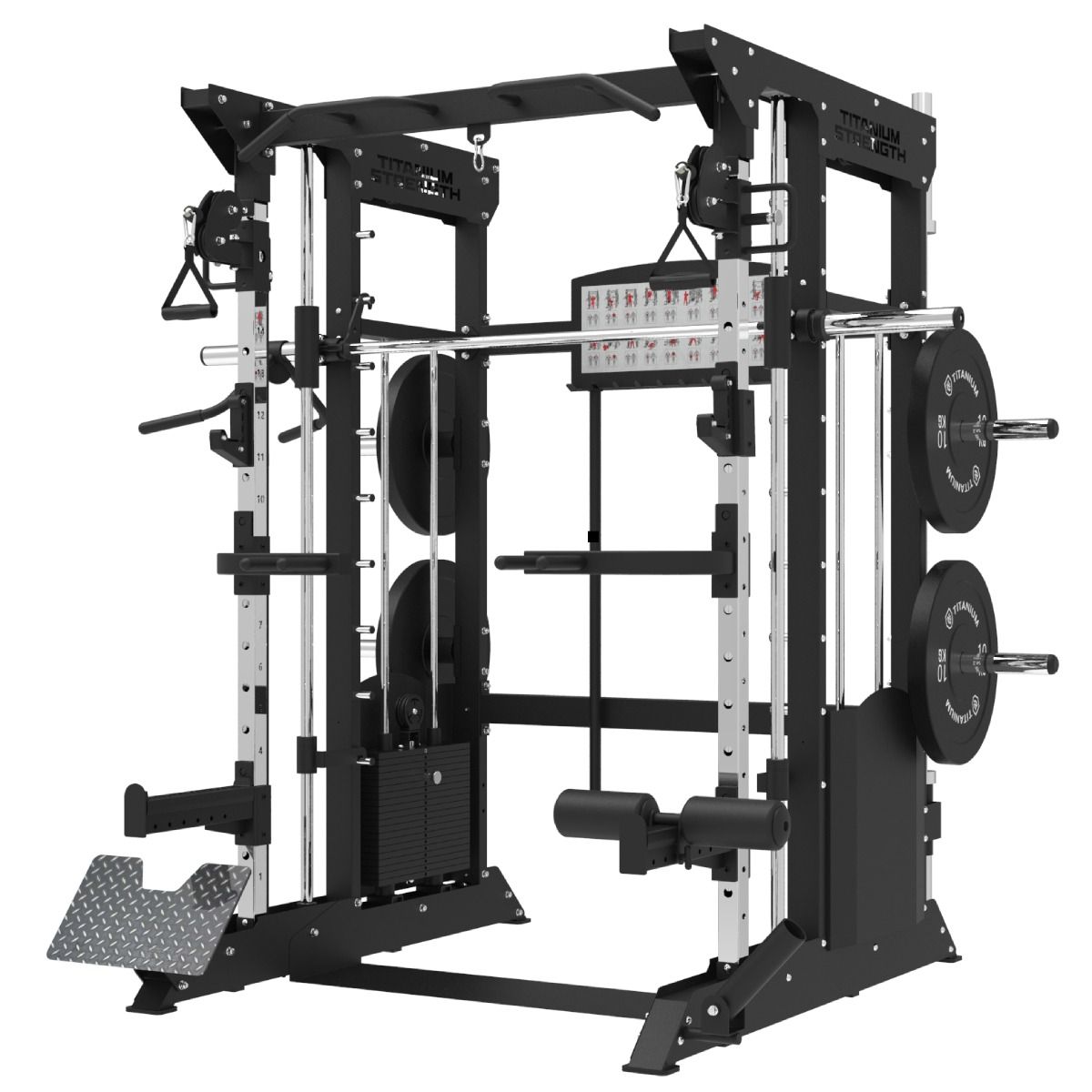 MULTIPOWER - MACHINE SMITH AVEC DOUBLE POULIE + PILE DE POIDS DE 200 KG INCLUS B200 V3 BLACK SERIES