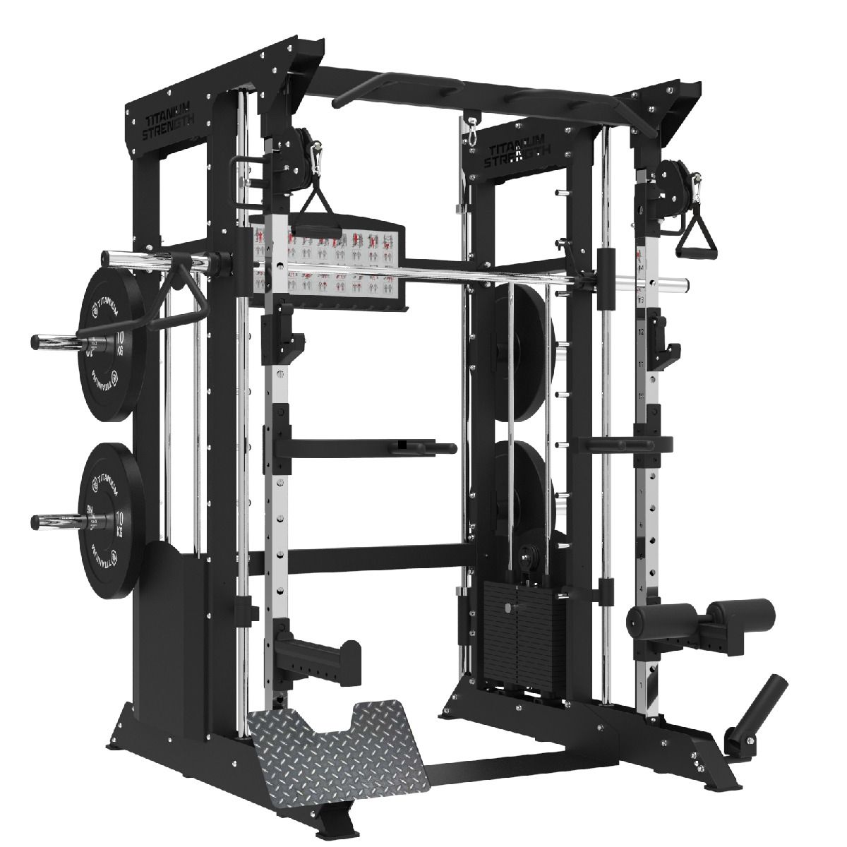 MULTIPOWER - MACHINE SMITH AVEC DOUBLE POULIE + PILE DE POIDS DE 200 KG INCLUS B200 V3 BLACK SERIES
