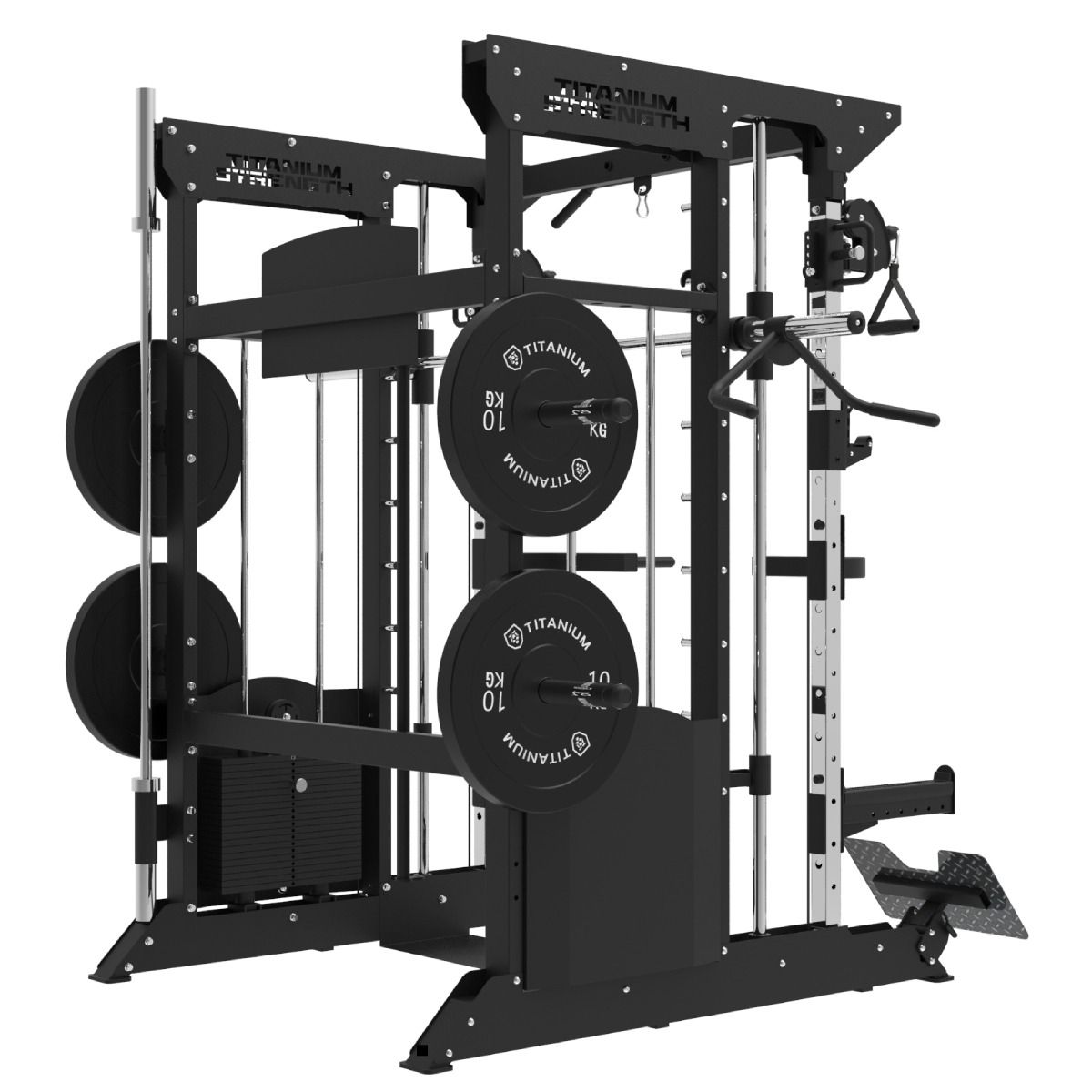 MULTIPOWER - MACHINE SMITH AVEC DOUBLE POULIE + PILE DE POIDS DE 200 KG INCLUS B200 V3 BLACK SERIES