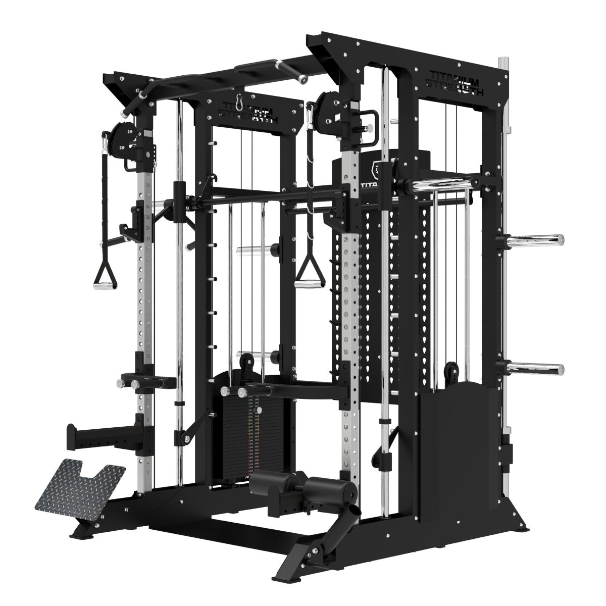 B200 V4 Multipower - Machine Smith avec Double Poulie + Pile de Poids de 240 kg Inclus