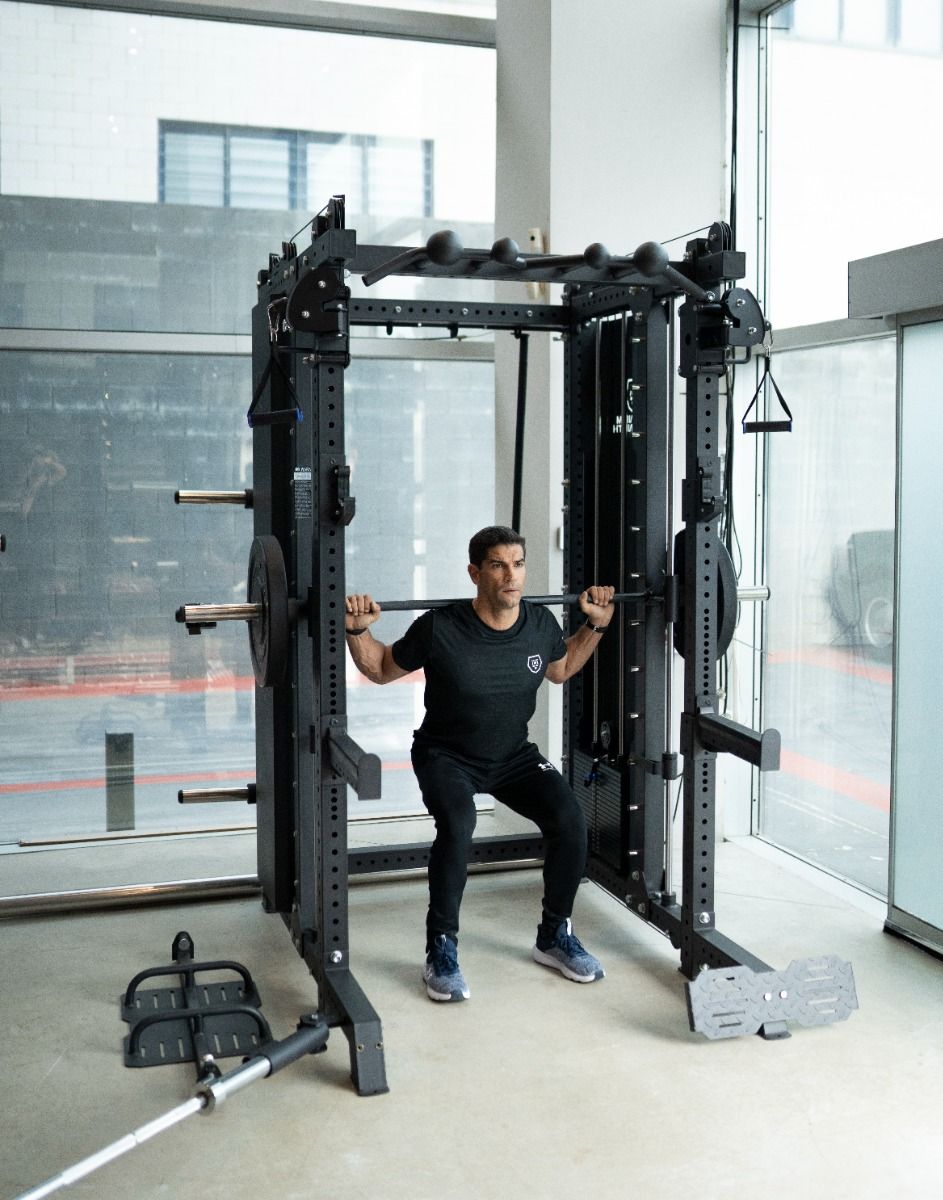 Smith Machine Multifonctionnelle B500 PRO - Machine Smith Commerciale à Double Poulie + Rack