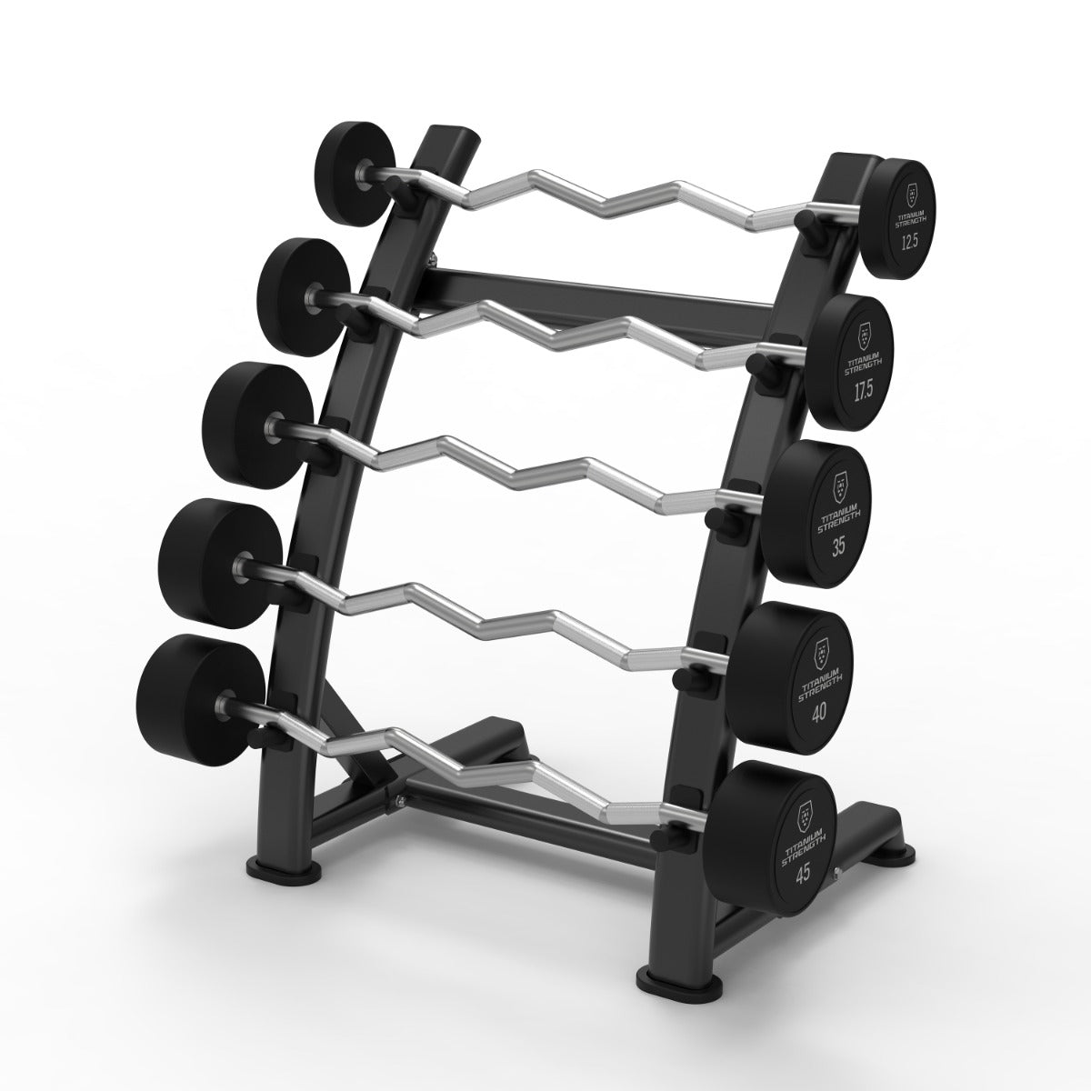 Set de 5 Barres Droites Fixes EZ Curl 10–30 kg + Rack