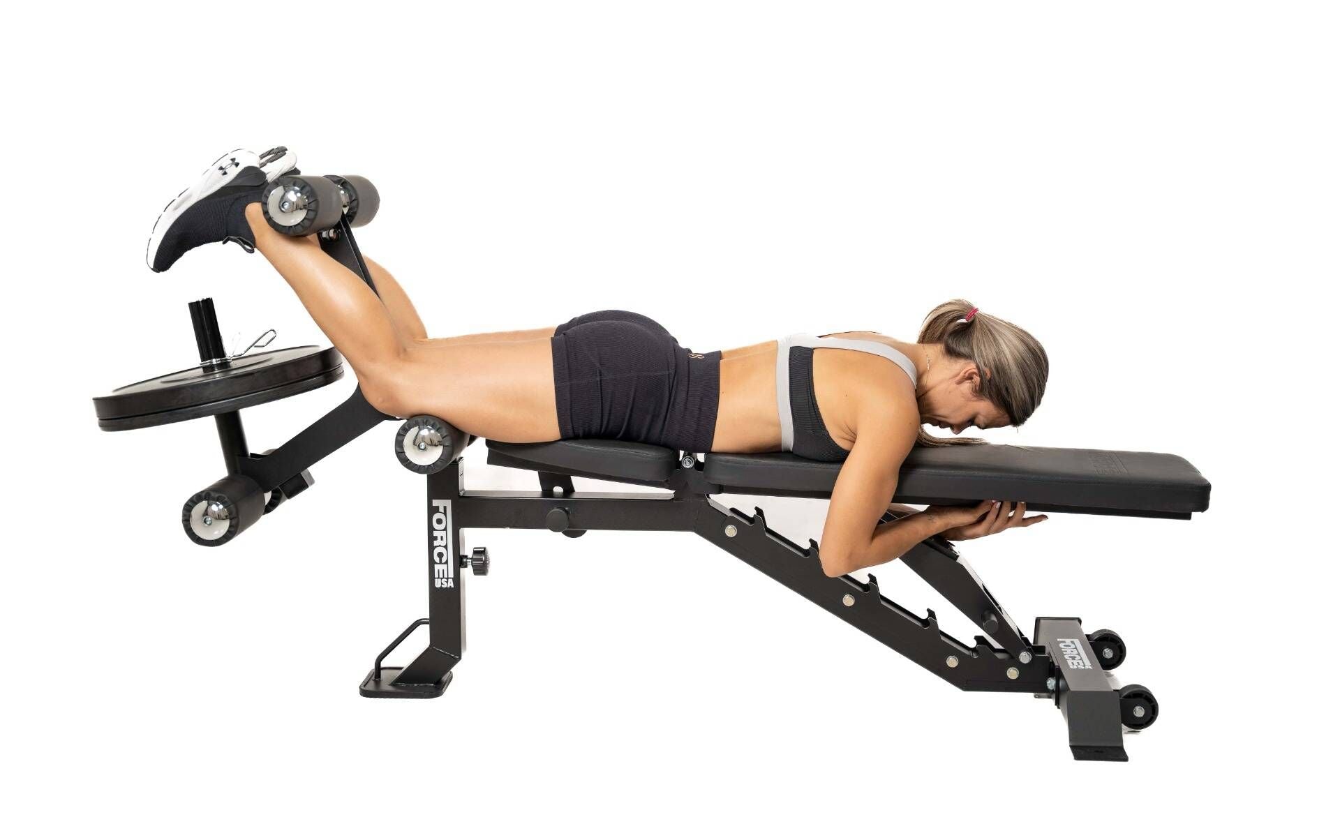 Force USA MyBench V2 - Banc Réglable avec Pupitre de Biceps et Extension de Jambes