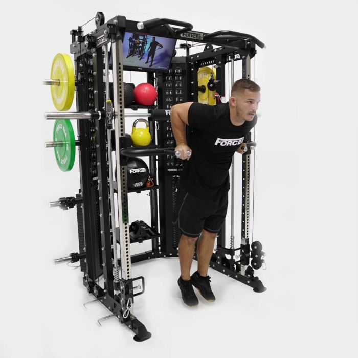 G15® All-In-One Trainer - Smith Machine, Rack + Double Poulie (Rapport de Câbles 2:1 et 4:1) + 260 Kg de Plaques Incluses
