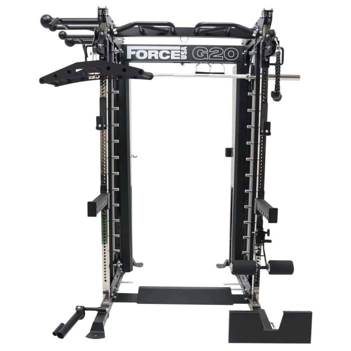 Machine Multifonctionnelle G20 V2 Pro All-In-One Trainer - Smith Machine, Functional Trainer, Power Rack, Vertical Leg Press et Lat and Row Station