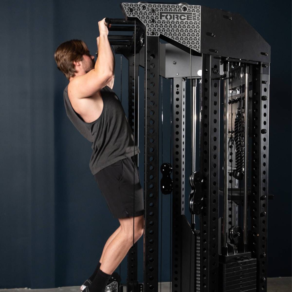 Functional Trainer Rack – Double Poulie Réglable + Rack