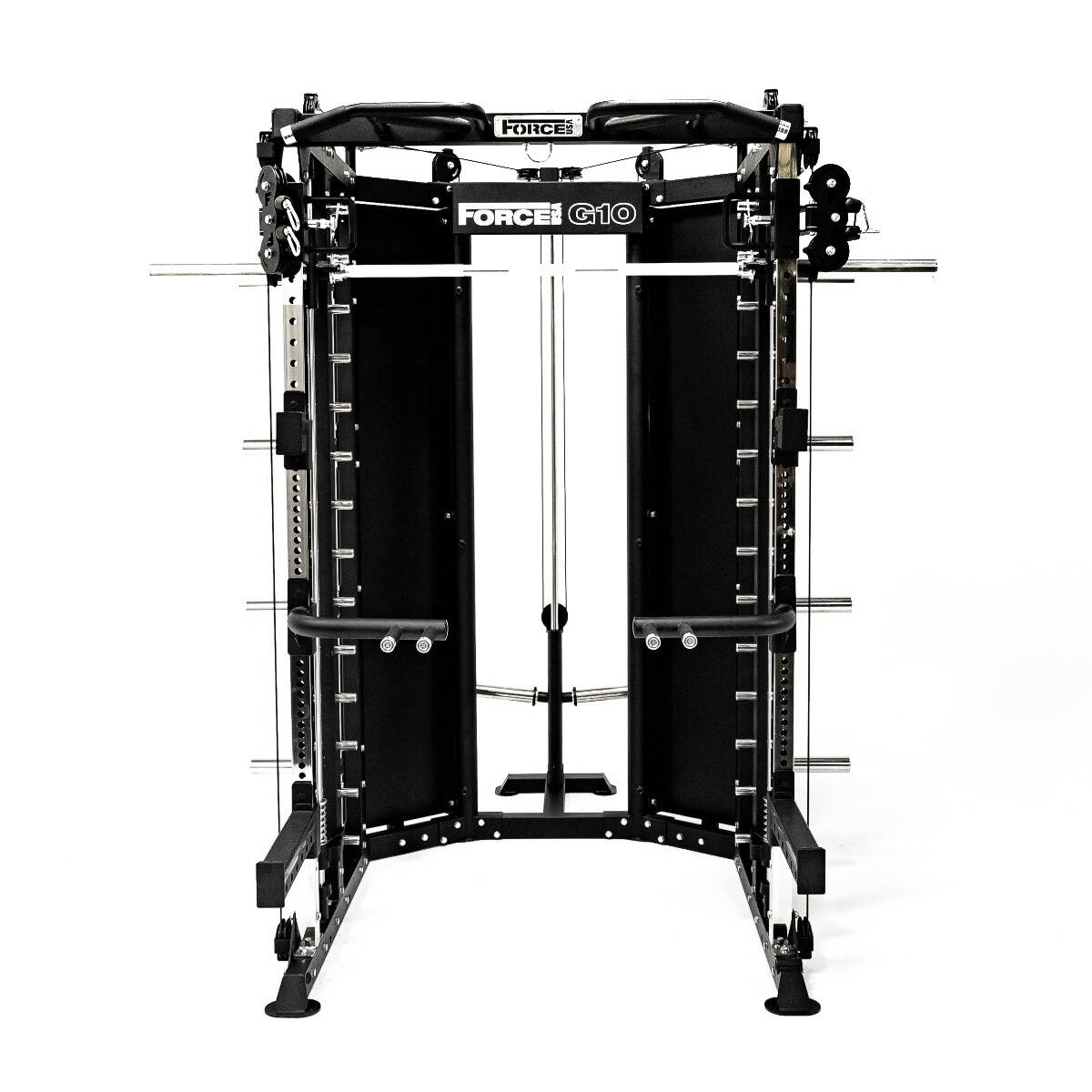 G10® All-In-One Trainer - Machine Smith, Rack + Double Poulie (Rapport de câble 2:1 et 4:1)