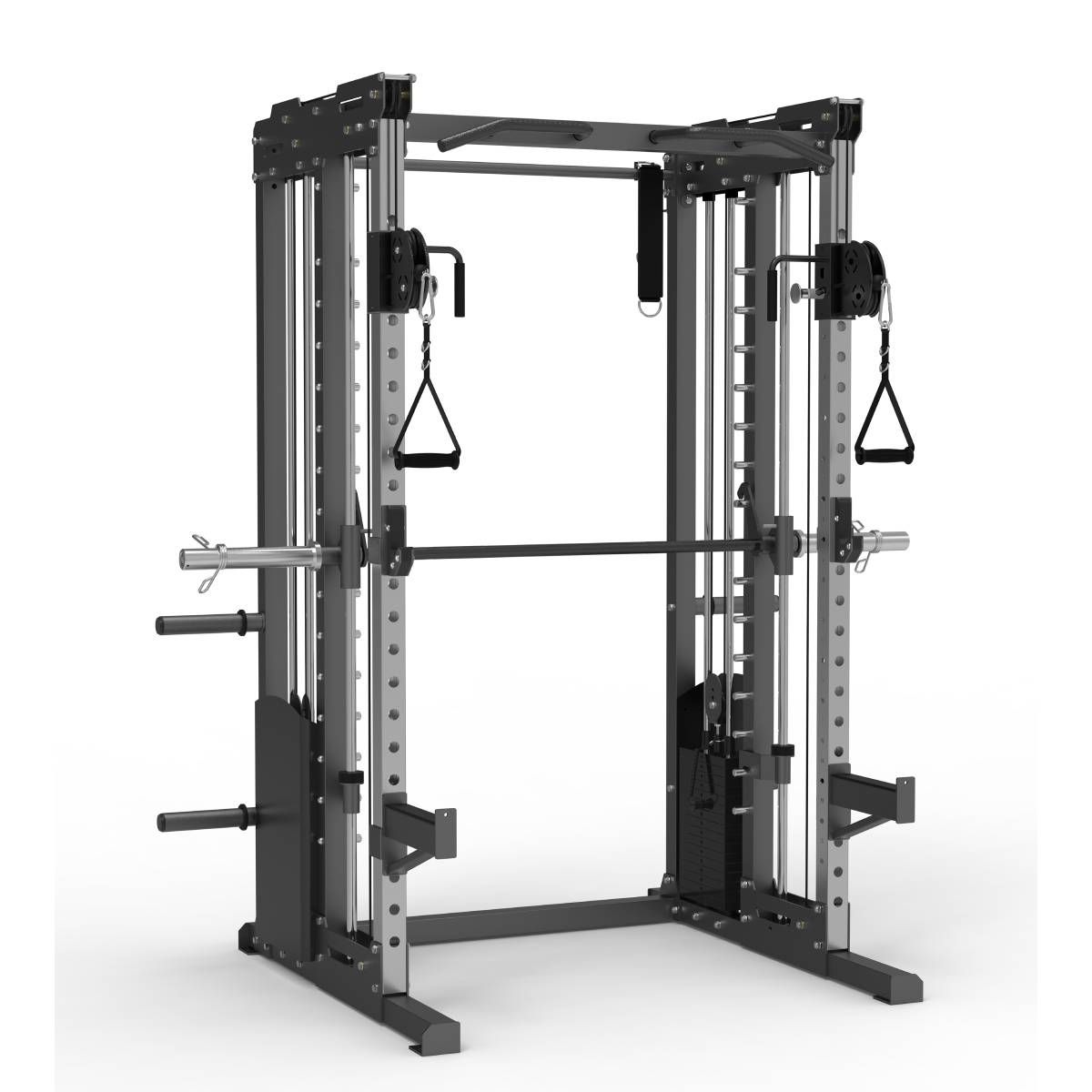 Multipower - Machine Smith Professionnelle avec Double Poulie + Rack FT3 V2