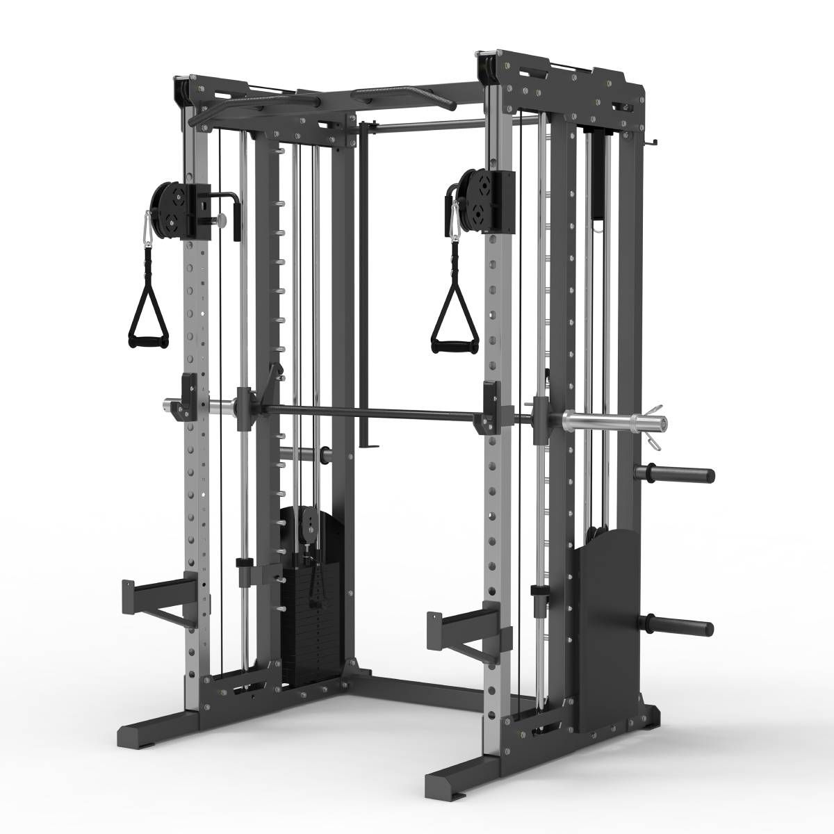 Multipower - Machine Smith Professionnelle avec Double Poulie + Rack FT3 V2