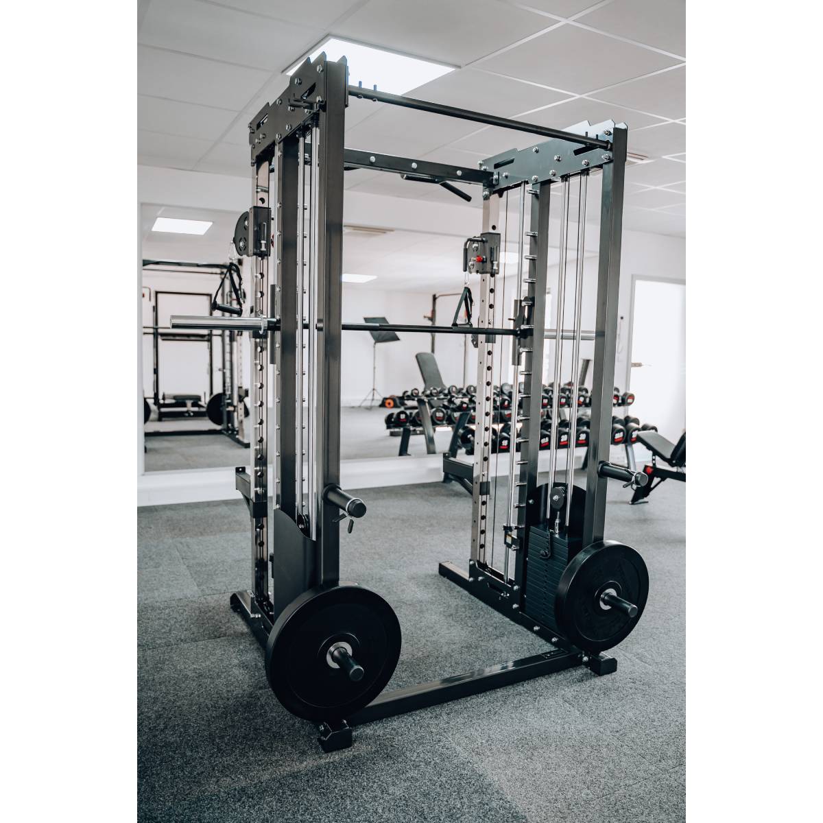 Multipower - Machine Smith Professionnelle avec Double Poulie + Rack FT3