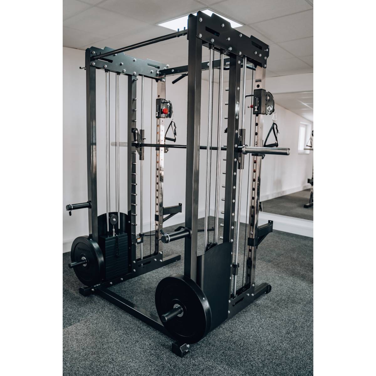 Multipower - Machine Smith Professionnelle avec Double Poulie + Rack FT3