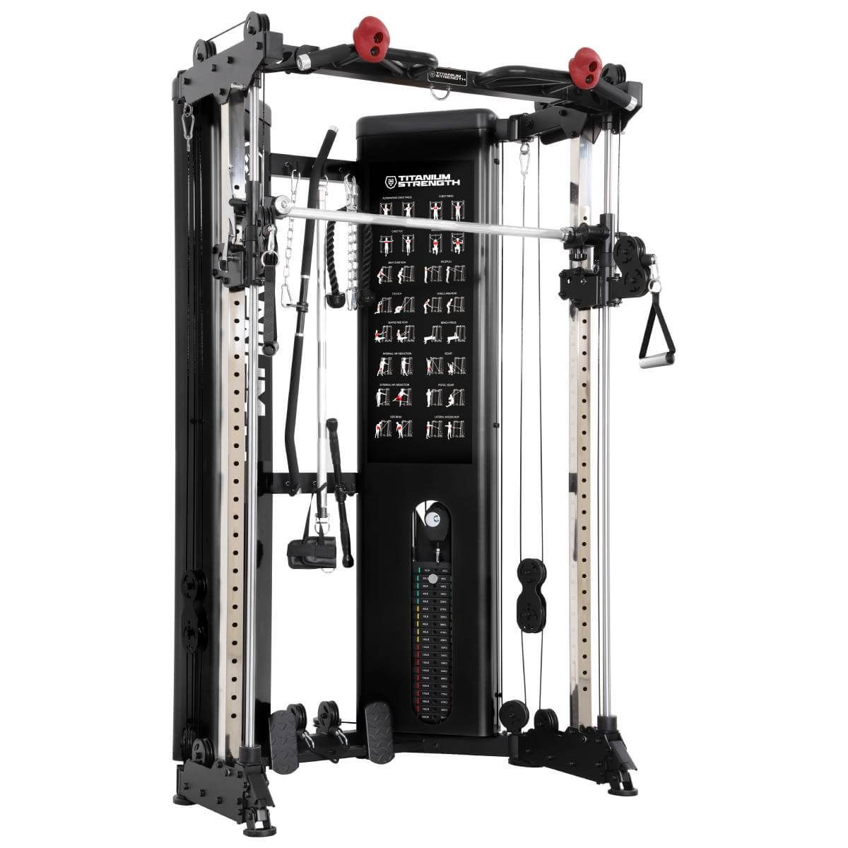 Poulie Double Réglable + Smith avec charges intégrées (2 x 90 kg) – FT90 pliable