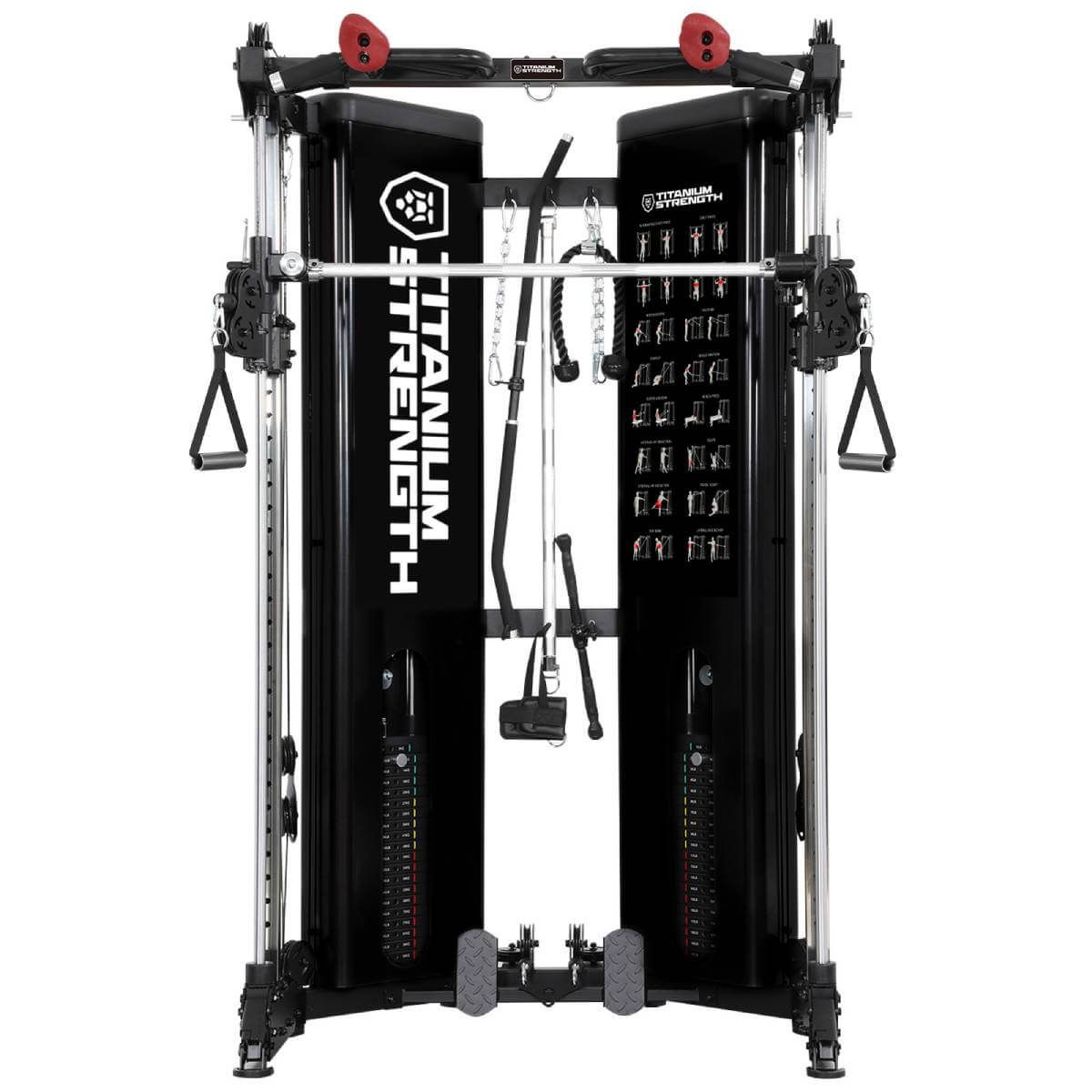 Poulie Double Réglable + Smith avec charges intégrées (2 x 90 kg) – FT90 pliable