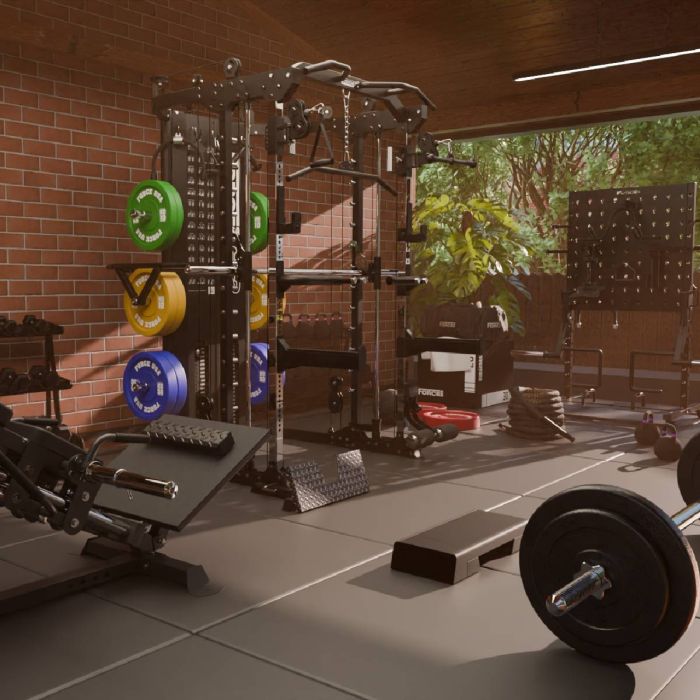 G12™ V2 All-In-One Trainer - Double Poulie (2 x 100 kg), Machine Smith, Rack et Presse pour les Jambes