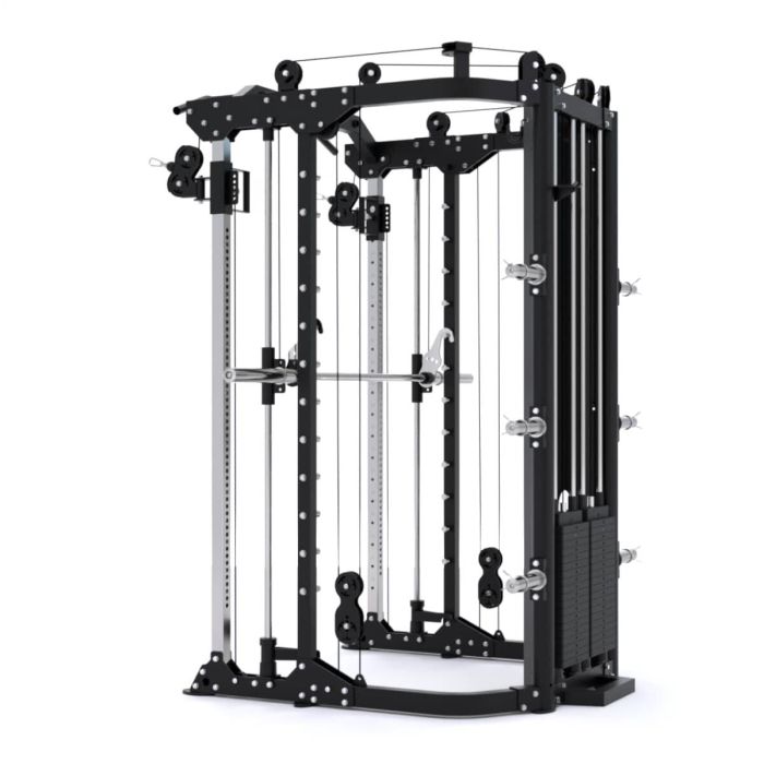 G12™ V2 All-In-One Trainer - Double Poulie (2 x 100 kg), Machine Smith, Rack et Presse pour les Jambes
