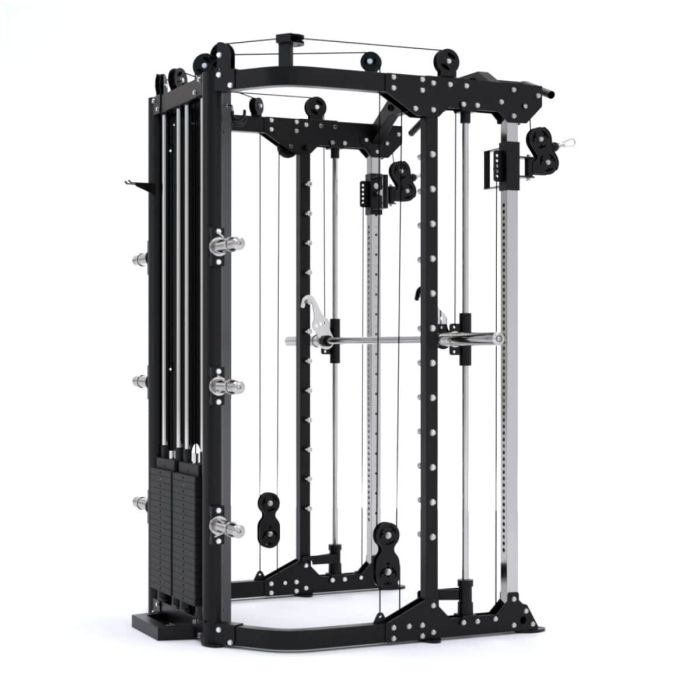 G12™ V2 All-In-One Trainer - Double Poulie (2 x 100 kg), Machine Smith, Rack et Presse pour les Jambes
