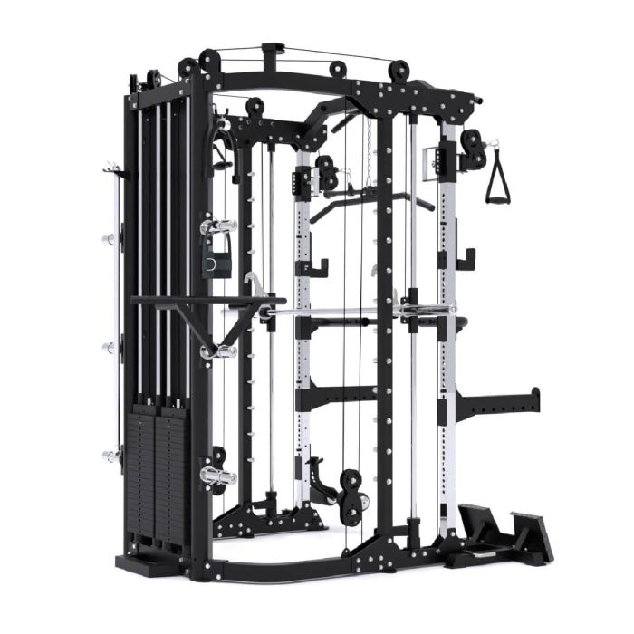 G12™ V2 All-In-One Trainer - Double Poulie (2 x 100 kg), Machine Smith, Rack et Presse pour les Jambes