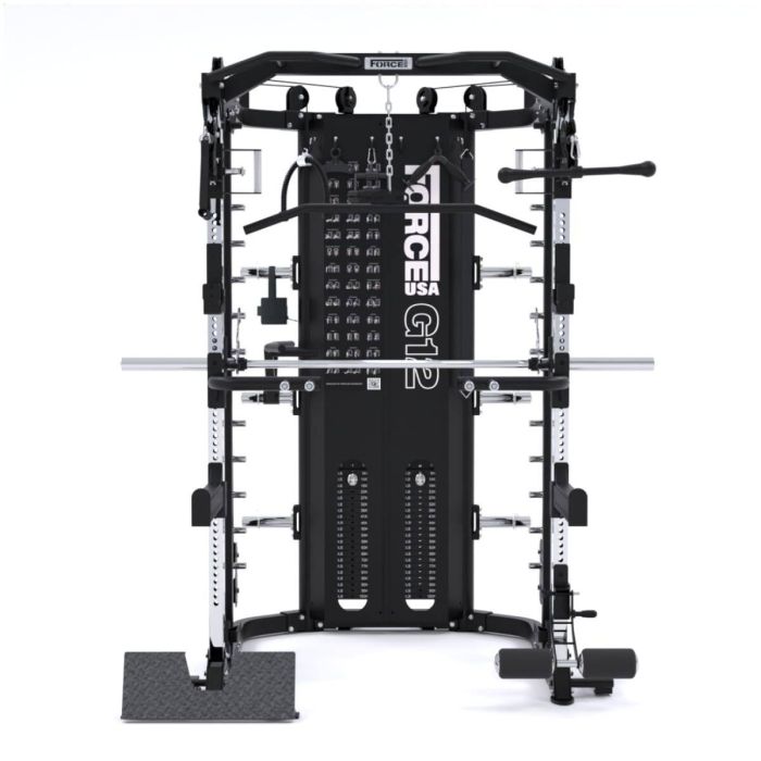 G12™ V2 All-In-One Trainer - Double Poulie (2 x 100 kg), Machine Smith, Rack et Presse pour les Jambes