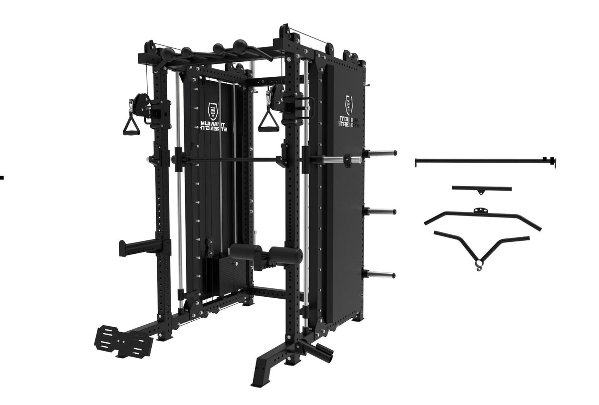 Smith Machine Multifonctionnelle B500 PRO - Machine Smith Commerciale à Double Poulie + Rack