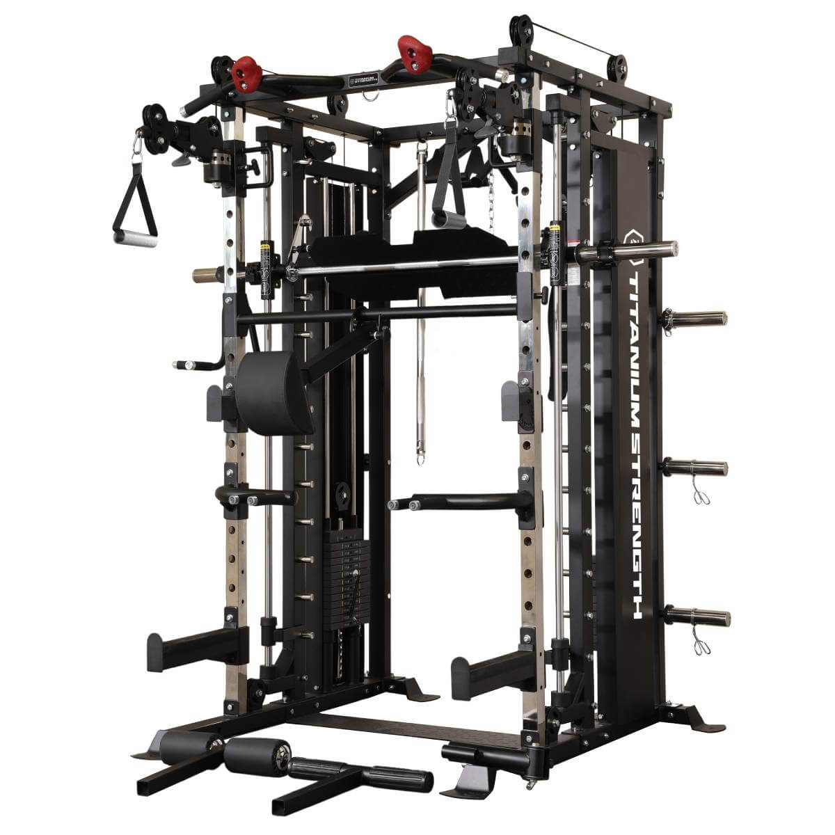 All-in-One Trainer - Poulie Double (2x90 kg), Multipower, Power Rack et Presse à Jambes MX90