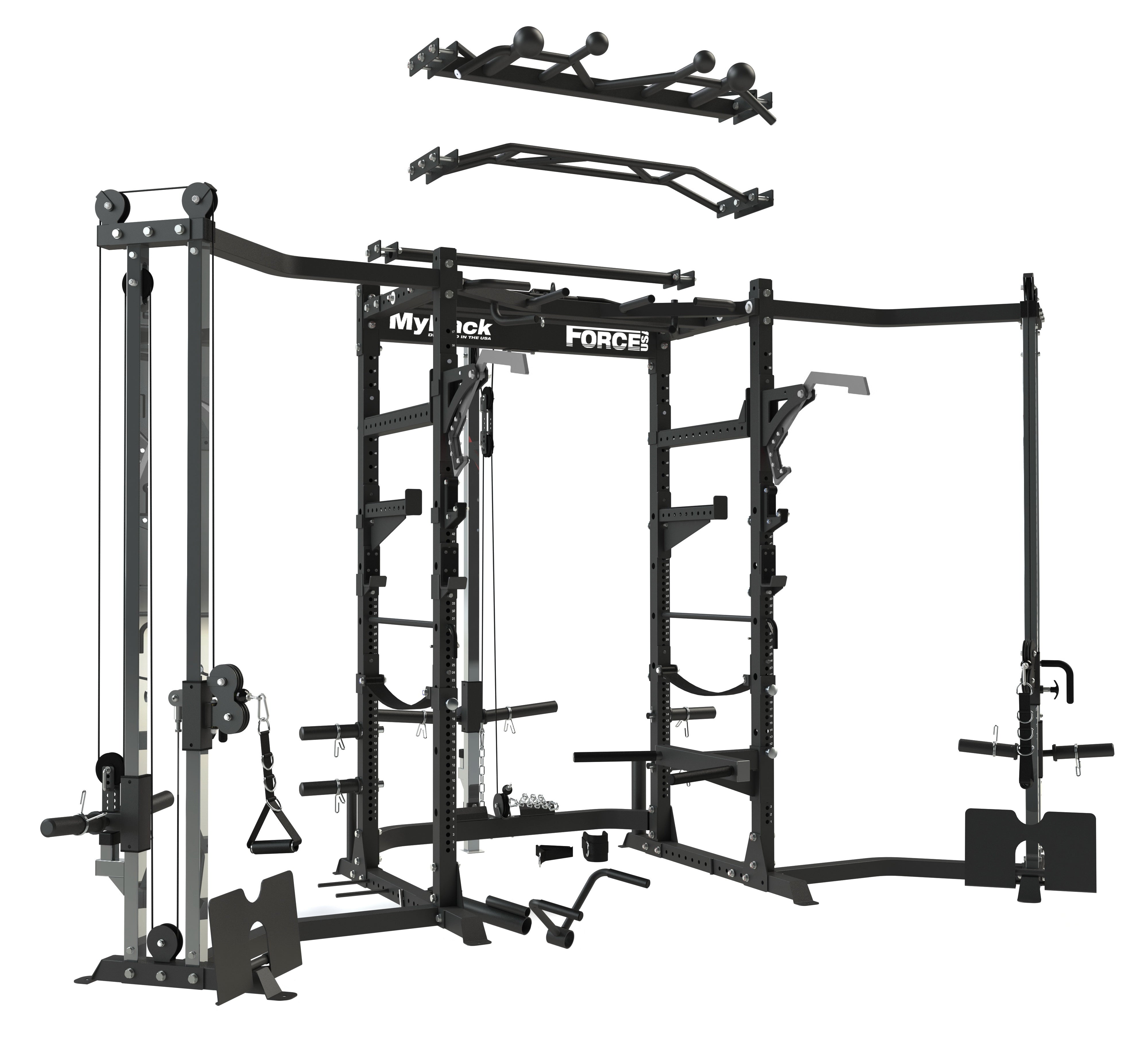 Power Rack Cage à squat avec poulie crossover - Force USA V2