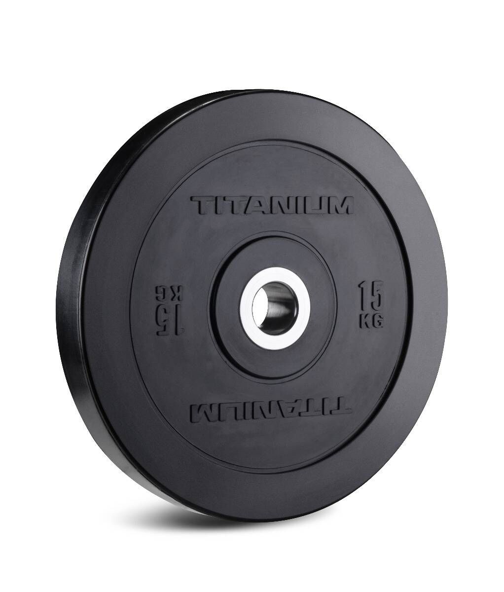 Disque Olympique Bumper Noir 15 KG BP15