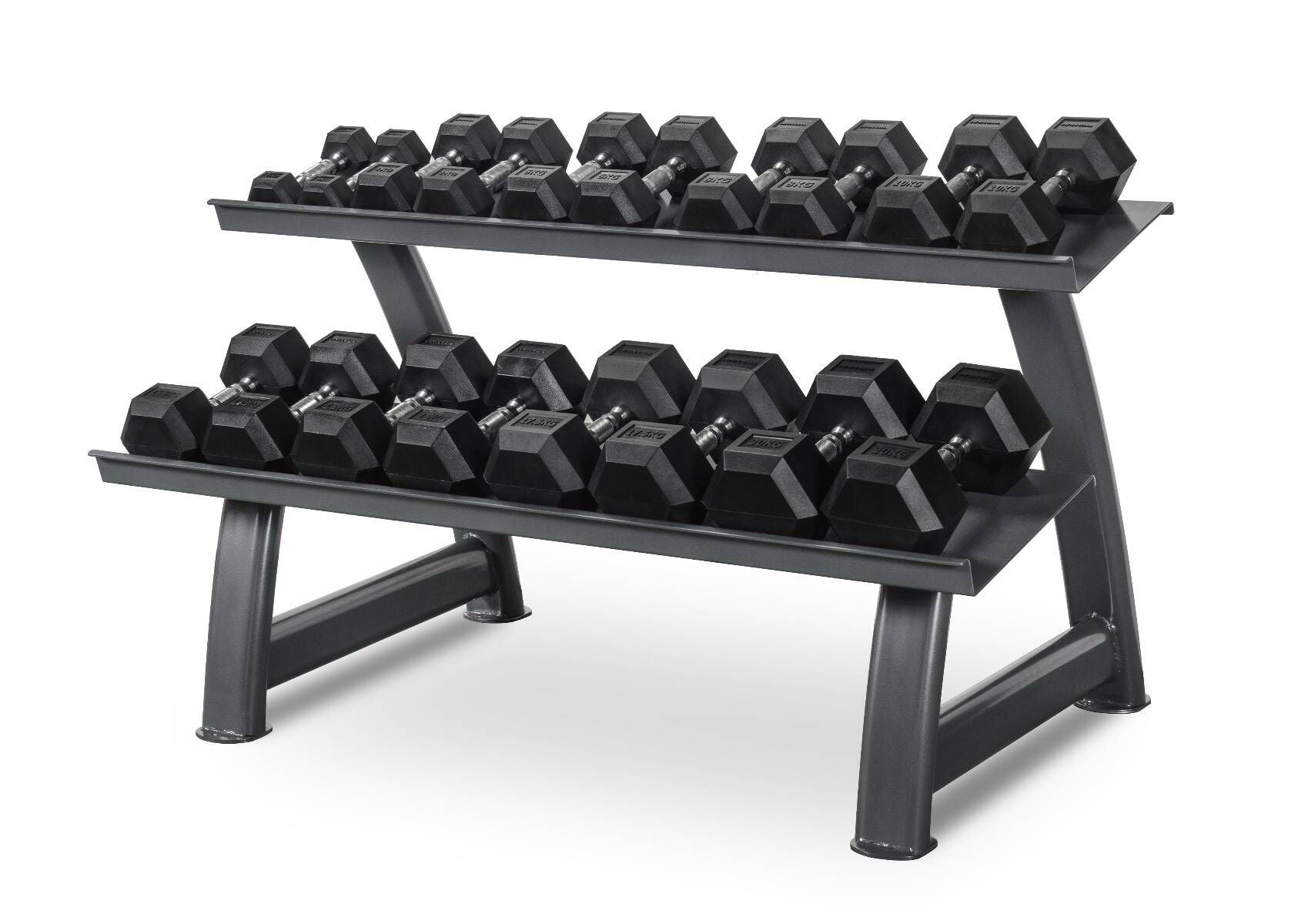 Set d'haltères hexagonaux 2- 20kg TH20 + Rack