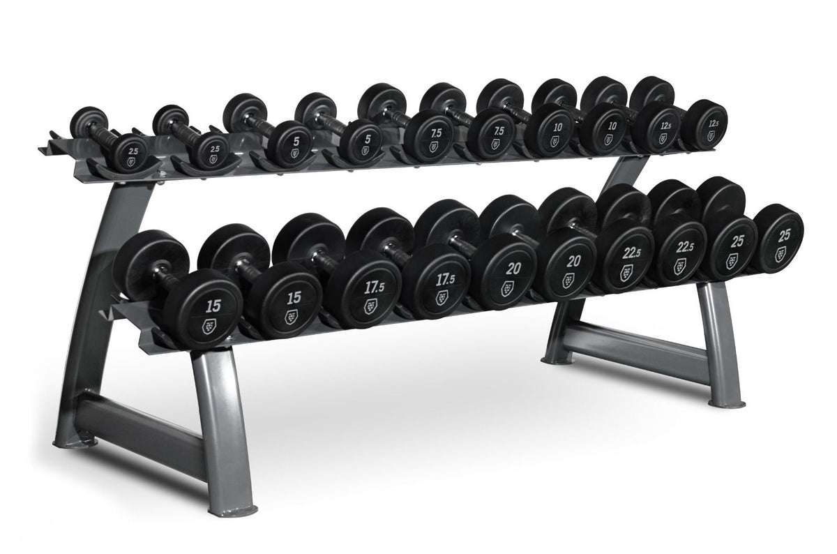 Jeu Haltères Ronds 2,5- 25Kg + Rack HD25