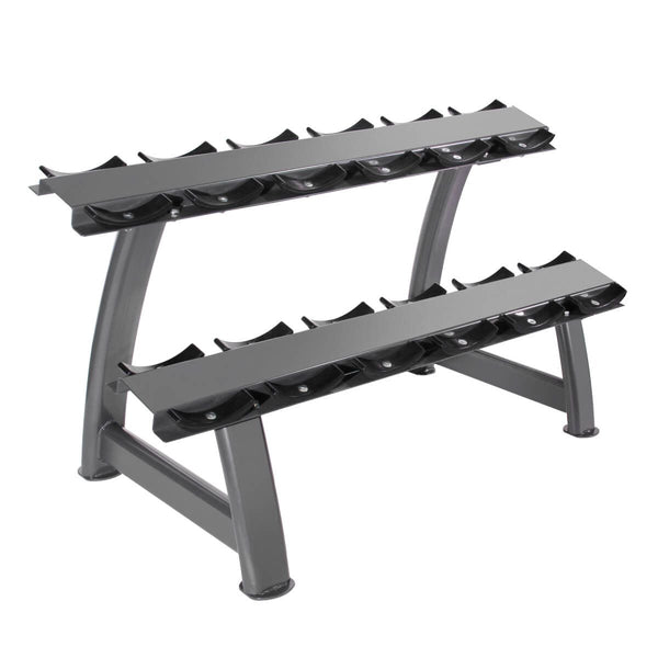 Rack d'Haltères avec Supports - 2 Étagères (6 Paires)