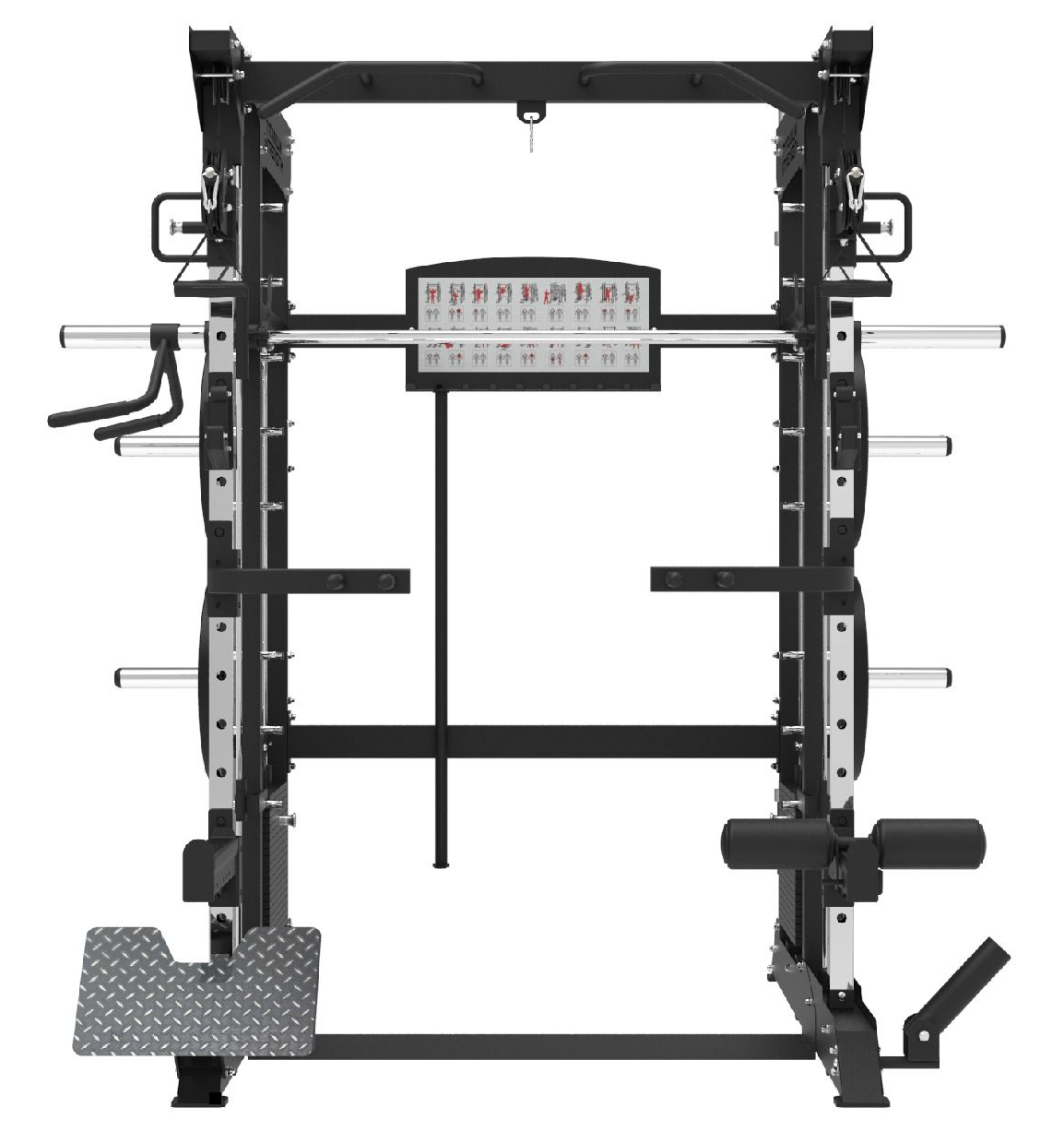 MULTIPOWER - MACHINE SMITH AVEC DOUBLE POULIE + PILE DE POIDS DE 200 KG INCLUS B200 V3 BLACK SERIES