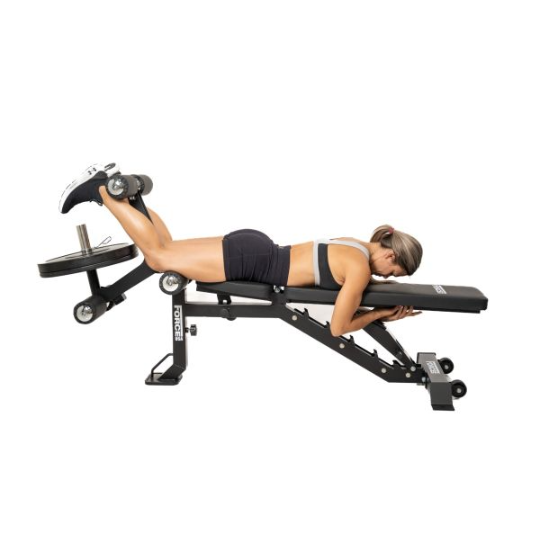 Force USA MyBench V2 - Banc Réglable avec Pupitre de Biceps et Extension de Jambes