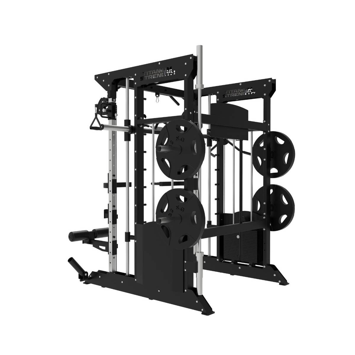 MULTIPOWER - MACHINE SMITH AVEC DOUBLE POULIE + PILE DE POIDS DE 200 K ...