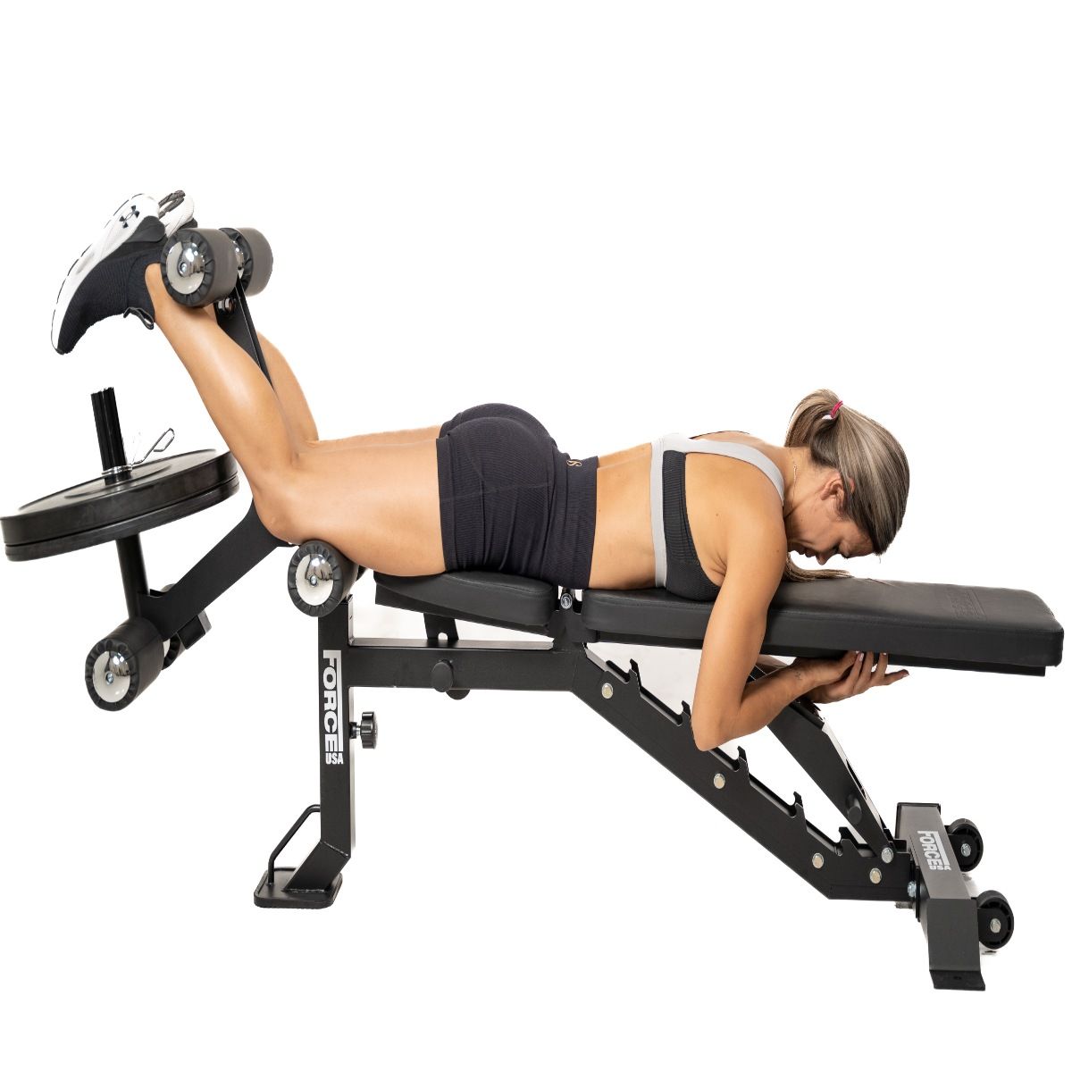 Force USA MyBench V2 - Banc Réglable avec Pupitre de Biceps et Extension de Jambes