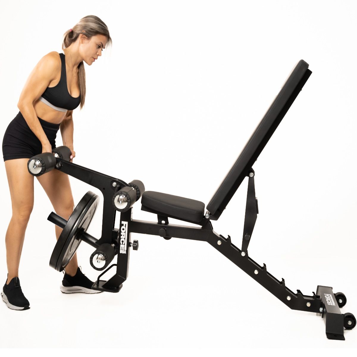 Force USA MyBench V2 - Banc Réglable avec Pupitre de Biceps et Extension de Jambes