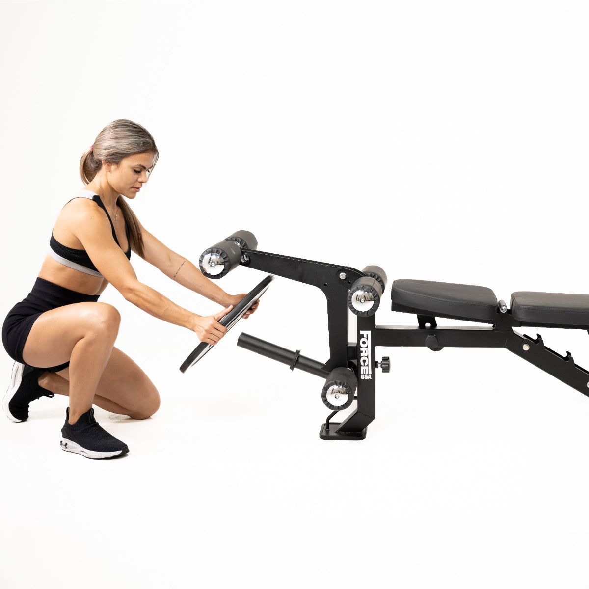 Force USA MyBench V2 - Banc Réglable avec Pupitre de Biceps et Extension de Jambes