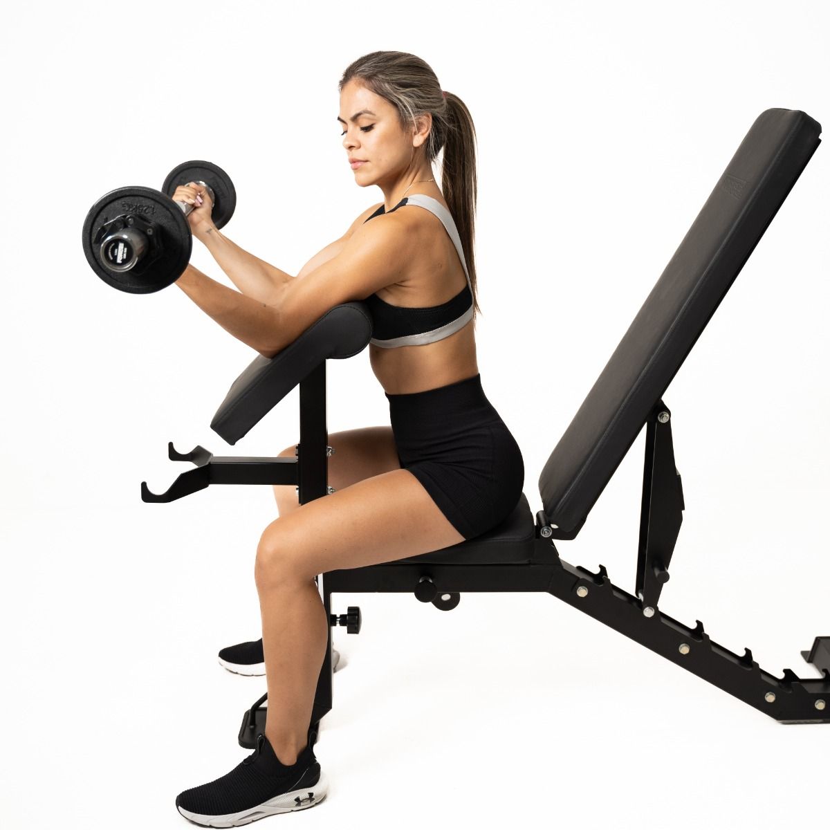 Force USA MyBench V2 - Banc Réglable avec Pupitre de Biceps et Extension de Jambes