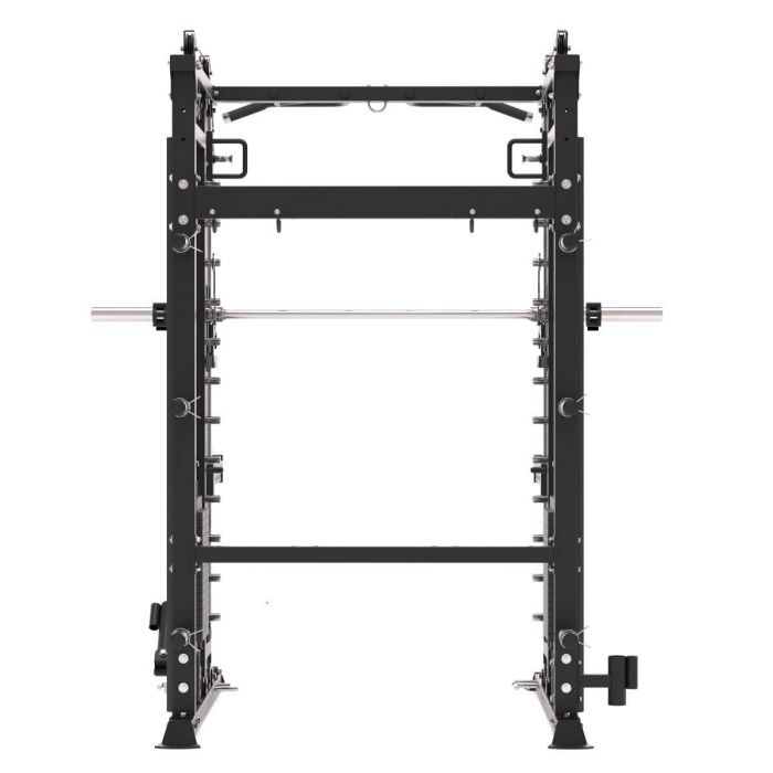 G4 All-In-One Trainer: Rack, Smith Machine et Double Poulie + 154 kg de Poids Inclus