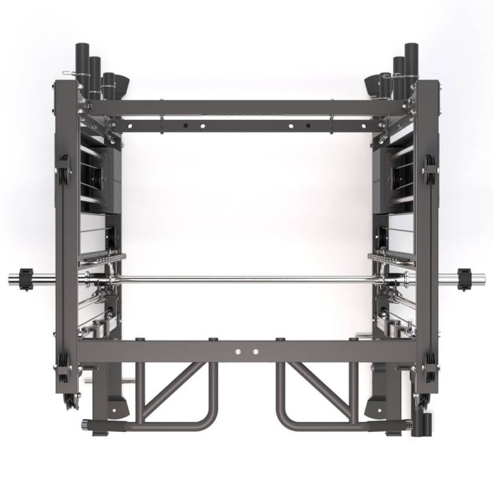G4 All-In-One Trainer: Rack, Smith Machine et Double Poulie + 154 kg de Poids Inclus