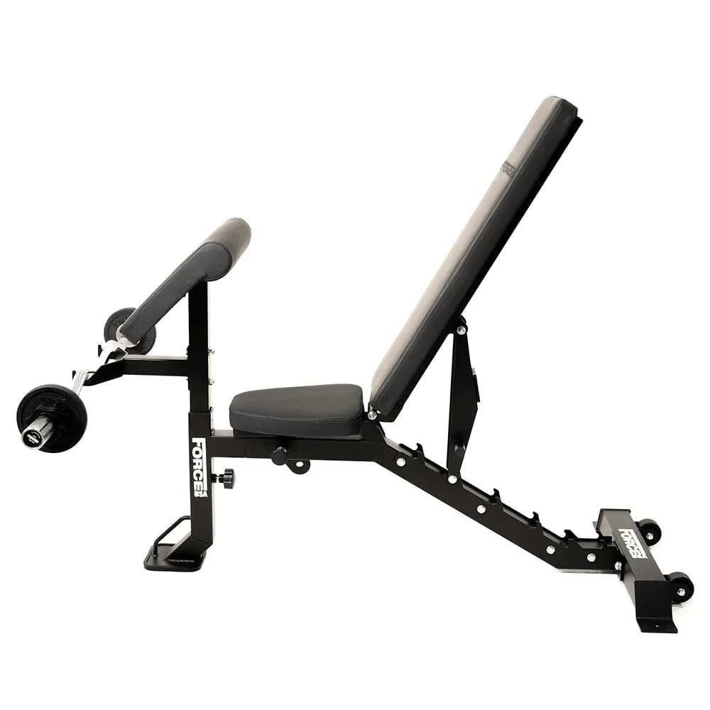 Force USA MyBench V2 - Banc Réglable avec Pupitre de Biceps et Extension de Jambes