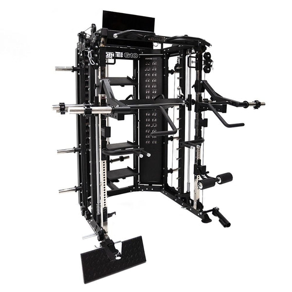 G10® All-In-One Trainer - Machine Smith, Rack + Double Poulie (Rapport de câble 2:1 et 4:1)