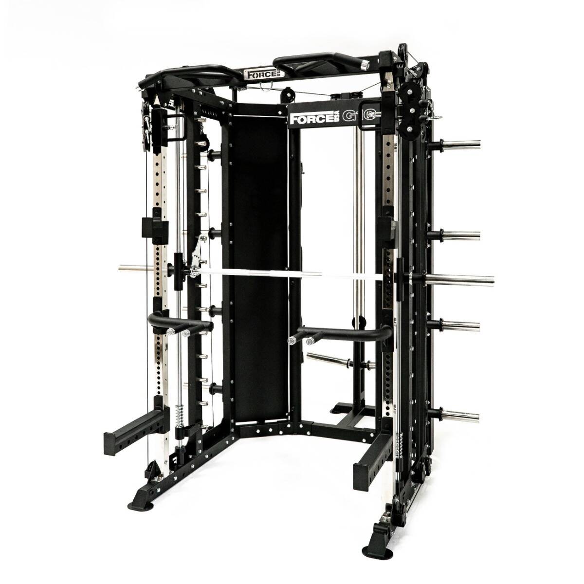 G10® All-In-One Trainer - Machine Smith, Rack + Double Poulie (Rapport de câble 2:1 et 4:1)