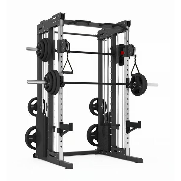 Multipower - Machine Smith Professionnelle avec Double Poulie + Rack FT3