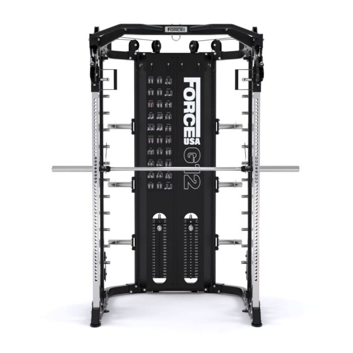 G12™ V2 All-In-One Trainer - Double Poulie (2 x 100 kg), Machine Smith, Rack et Presse pour les Jambes