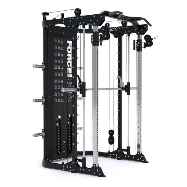G12™ V2 All-In-One Trainer - Double Poulie (2 x 100 kg), Machine Smith, Rack et Presse pour les Jambes