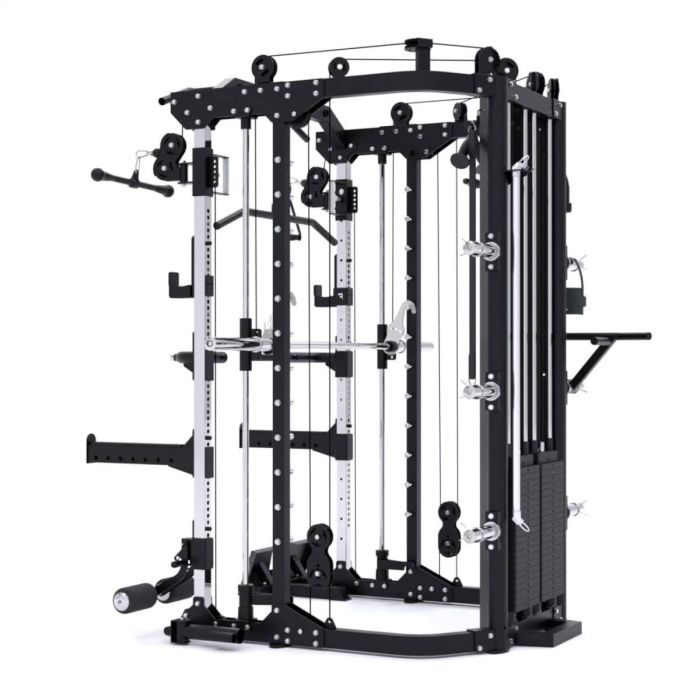 G12™ V2 All-In-One Trainer - Double Poulie (2 x 100 kg), Machine Smith, Rack et Presse pour les Jambes
