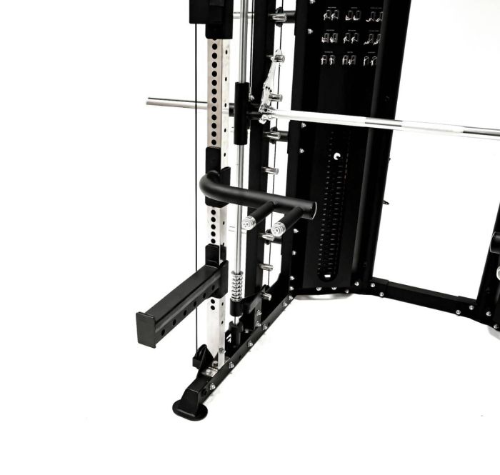 G15® All-In-One Trainer - Smith Machine, Rack + Double Poulie (Rapport de Câbles 2:1 et 4:1) + 260 Kg de Plaques Incluses